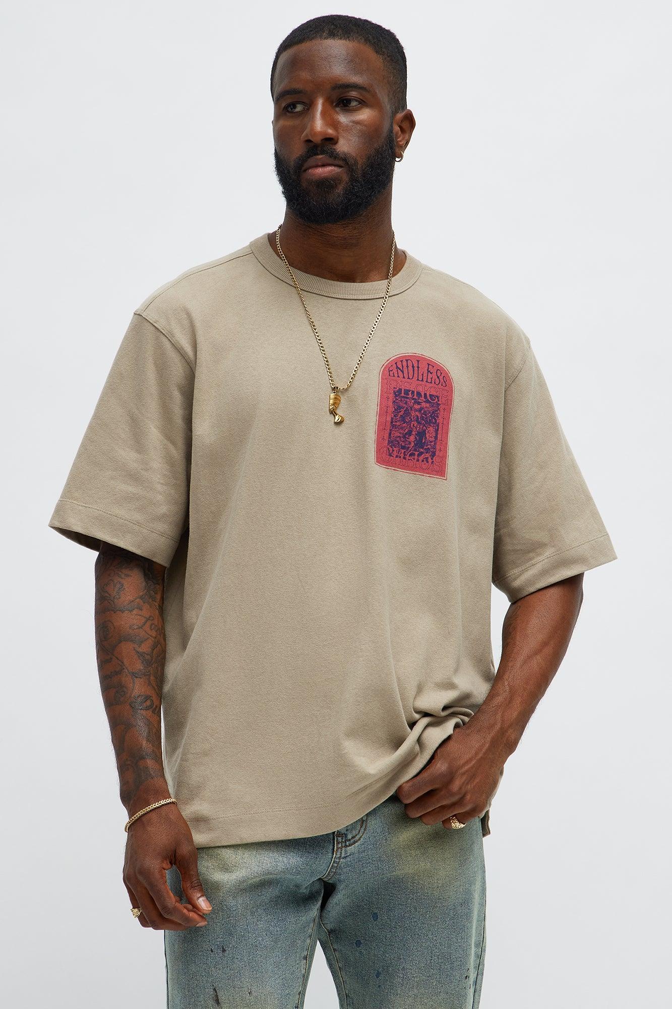 Endless Peace Oversized Short Sleeve Tee - Stone Product Image