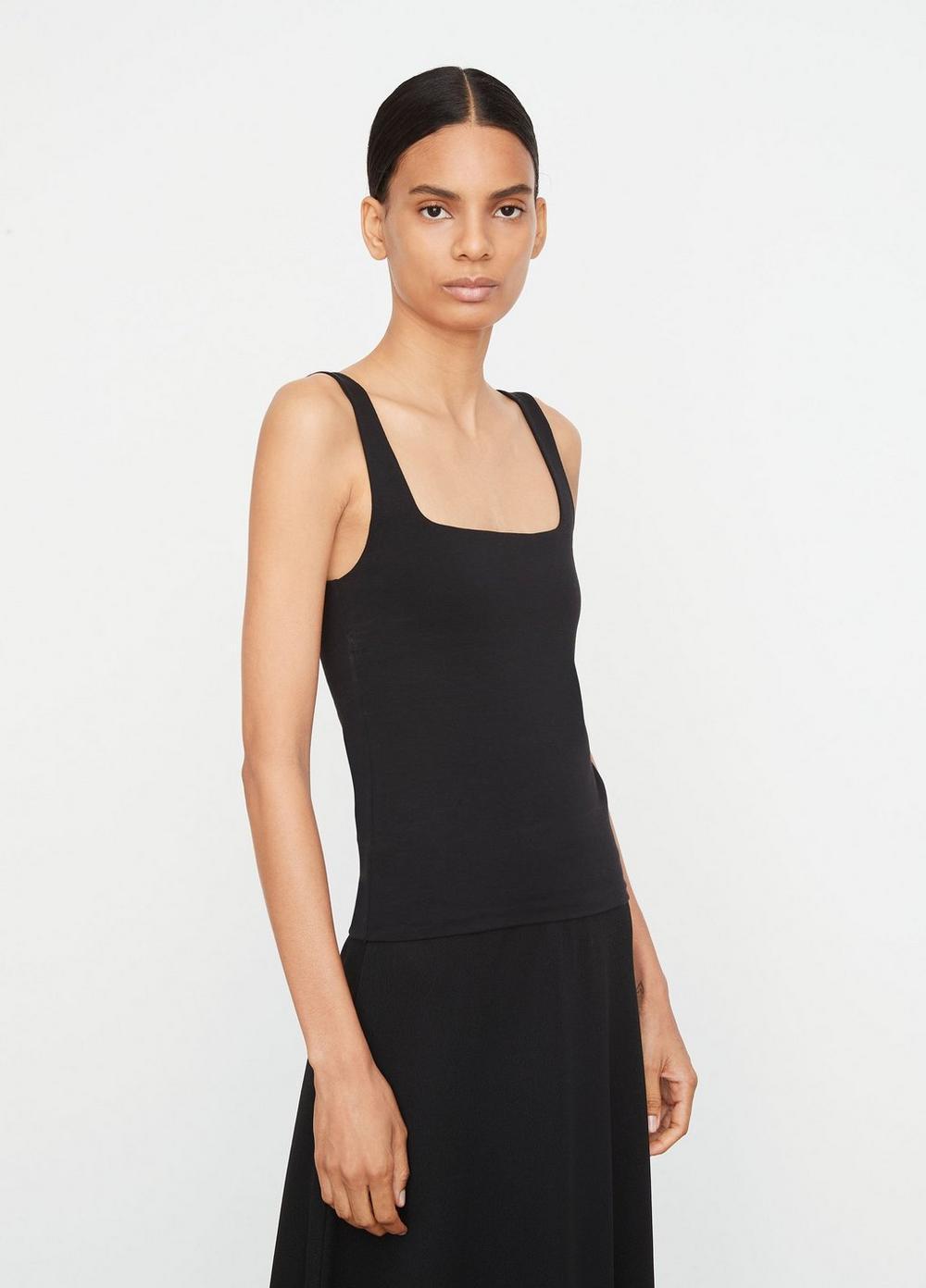 Stretch-Pima Cotton Square-Neck Tank Product Image