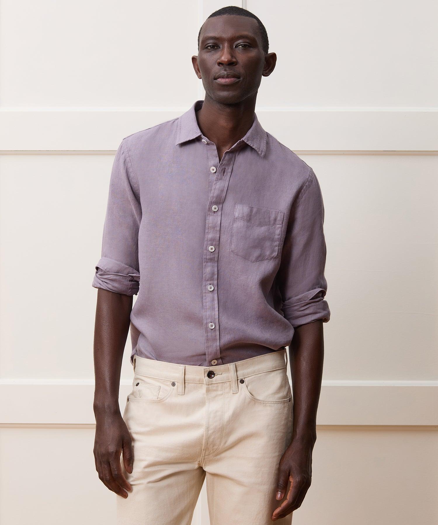 Sea Soft Irish Linen Point Collar Shirt Product Image