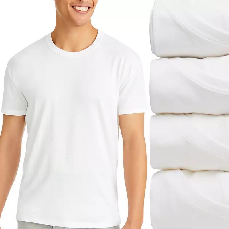 Hanes Ultimate 4-Pack Men's Comfort Fit Cotton Stretch Crewneck Undershirt, Size: XXL, White Product Image