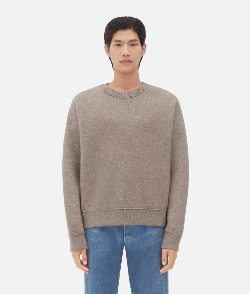 Men's Compact Cashmere Jumper in Riverbed melange Product Image