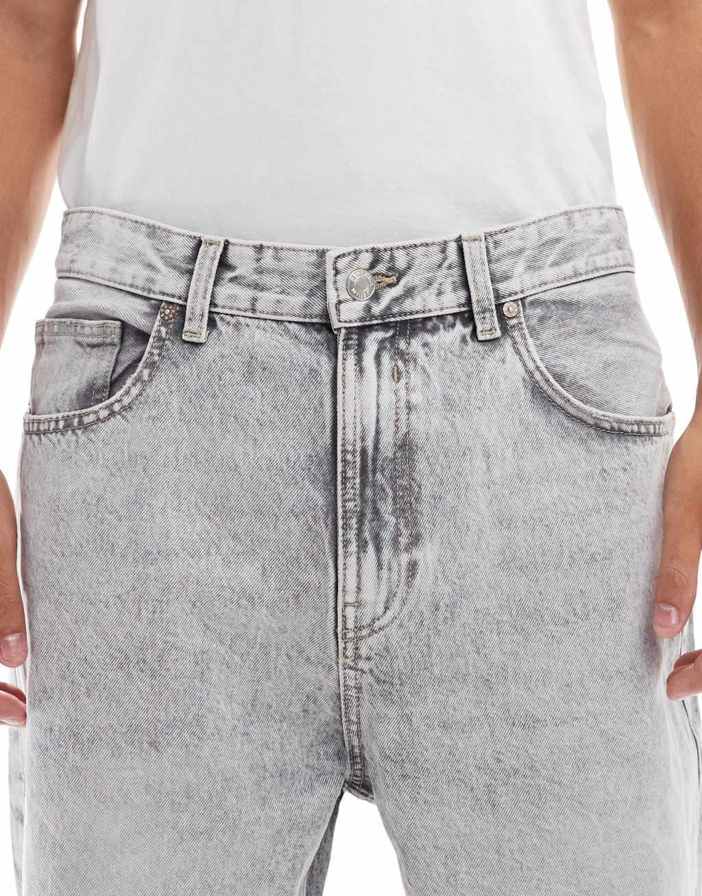 Bershka loose fit jeans in gray Product Image