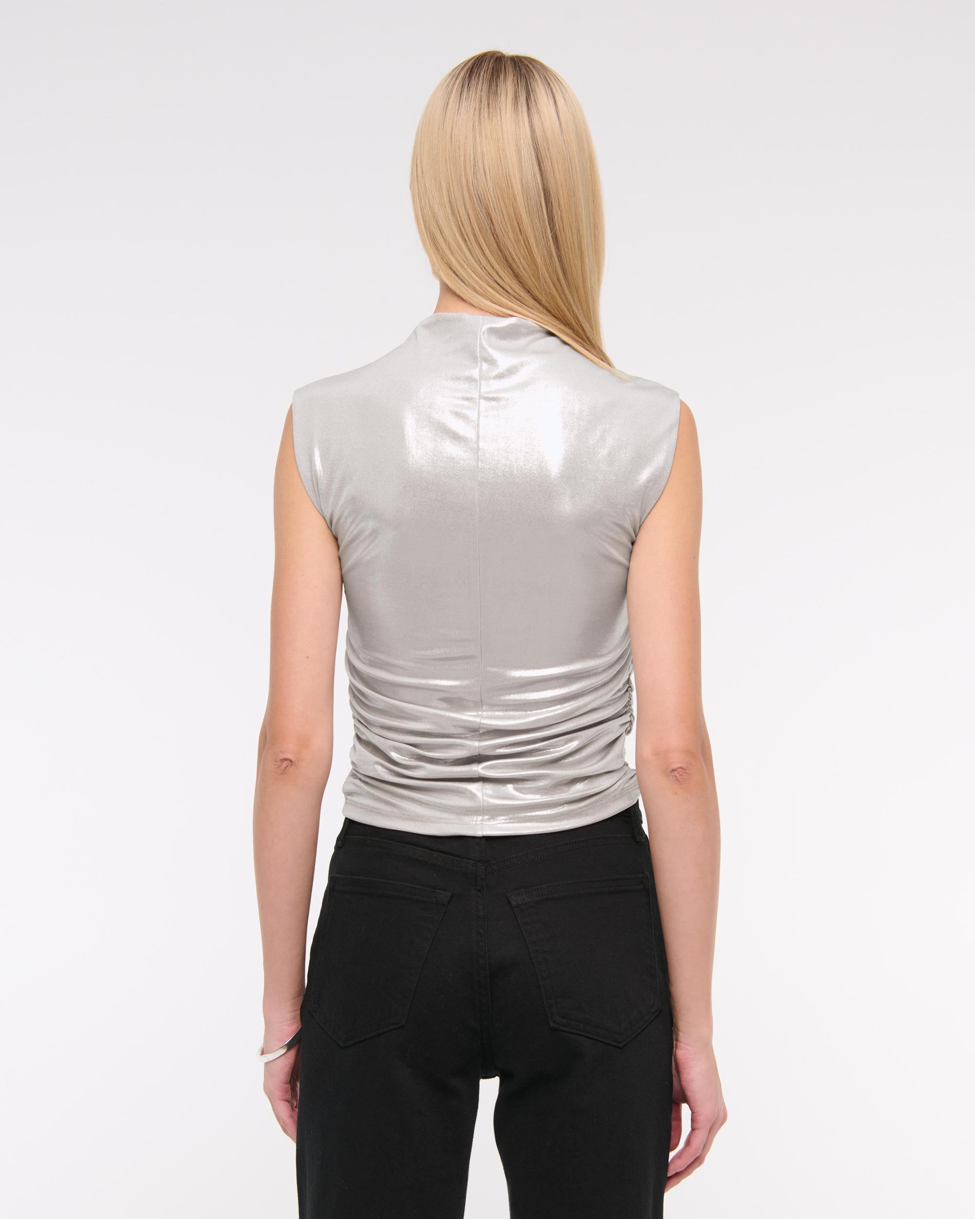 Long-Sleeve Grown-On Mockneck Top Product Image