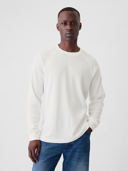 Waffle-Knit Raglan T-Shirt Product Image