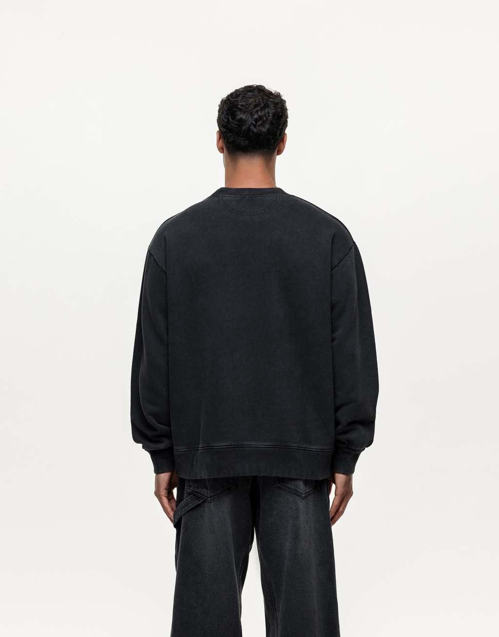 Good For Nothing partial seam sweatshirt in washed black - part of a set Product Image