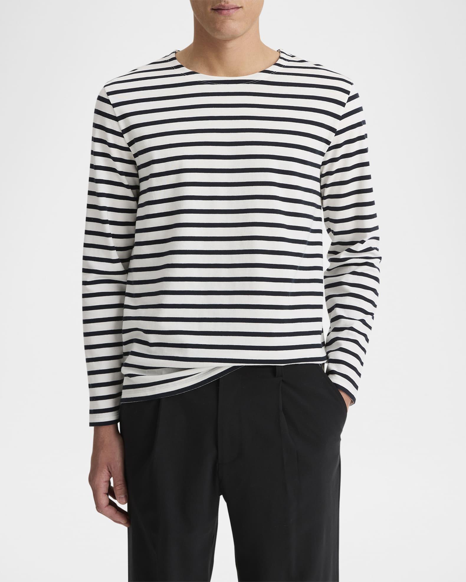 Men's Stripe Cotton Long-Sleeve T-Shirt Product Image