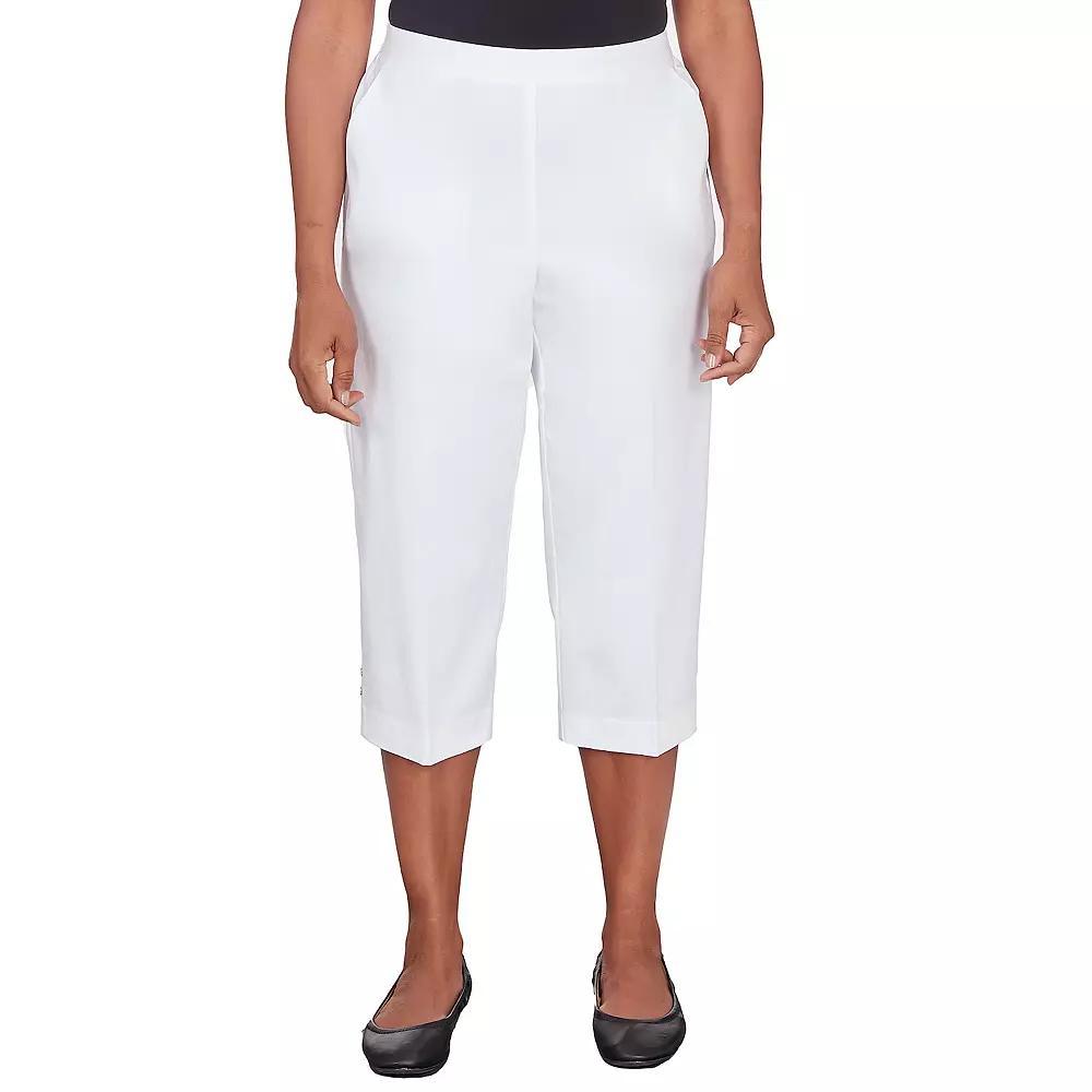 Women's Alfred Dunner Denim Twill Split Hem Capri Pants, Size: 18, White Product Image