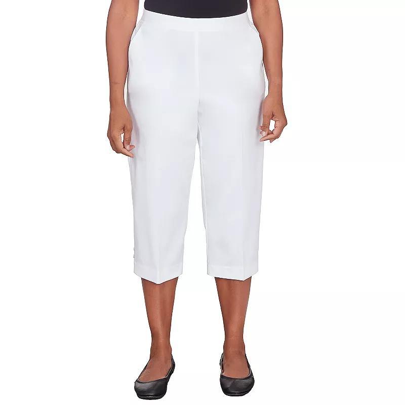 Women's Alfred Dunner Denim Twill Split Hem Capri Pants, Size: 18, White Product Image