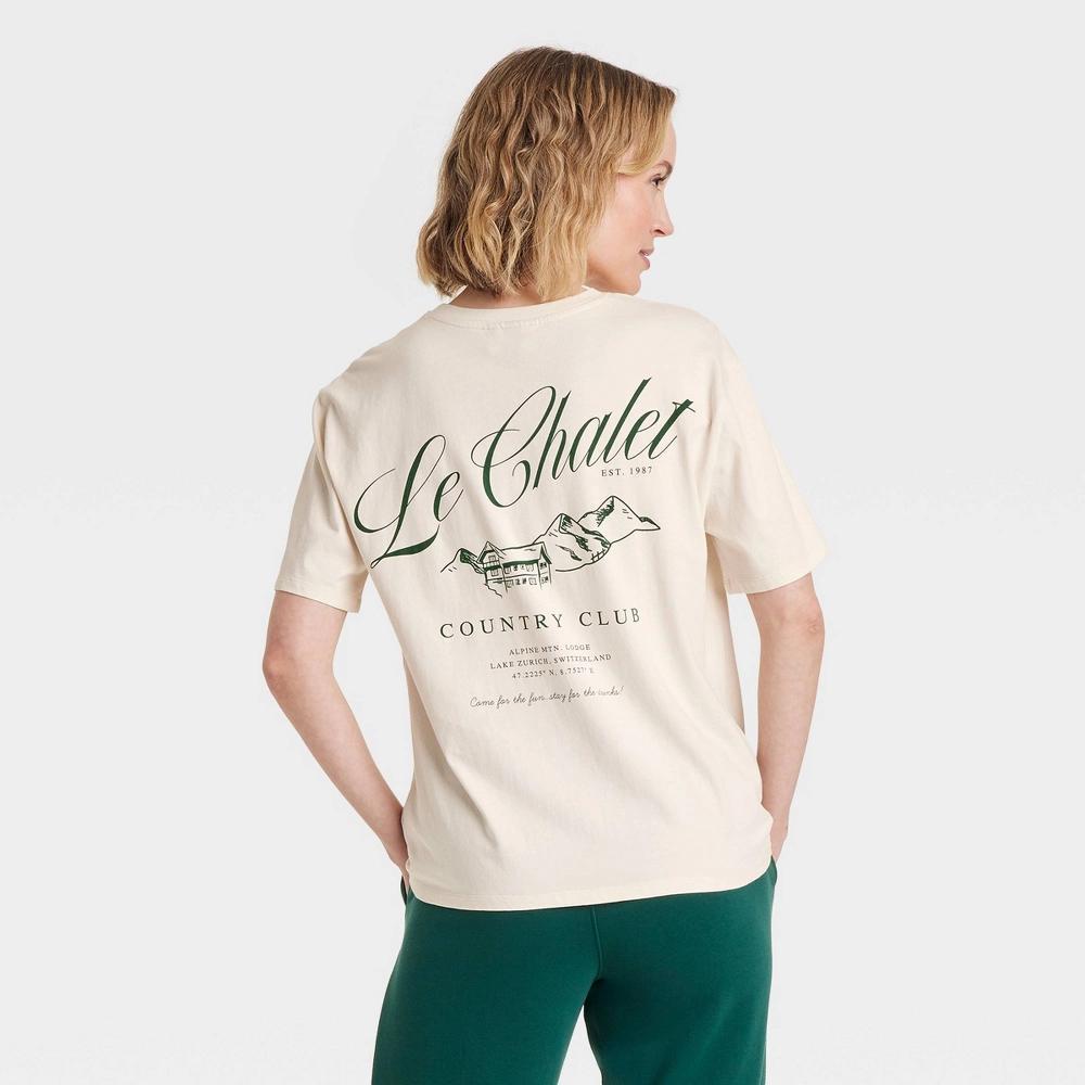Womens Short Sleeve Graphic T-Shirt - Universal Thread Cream XS Product Image