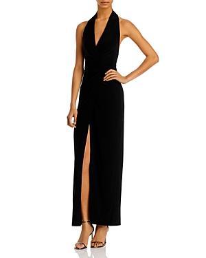 Norma Kamali Halter Wrap Gown Product Image