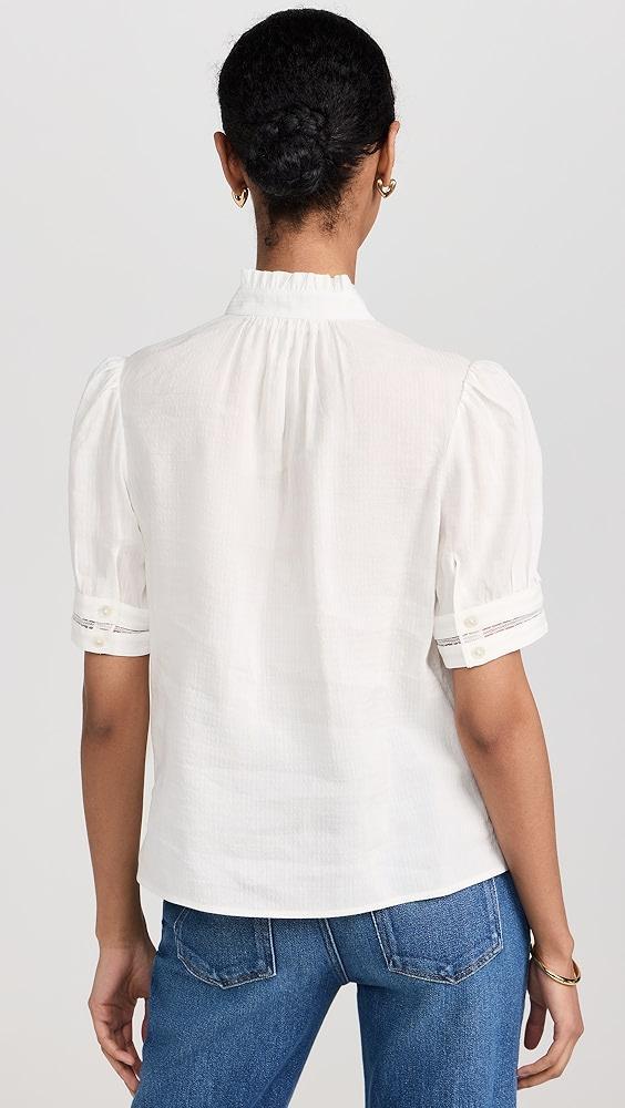 FRAME Ruffle Collar Inset Lace Top | Shopbop Product Image