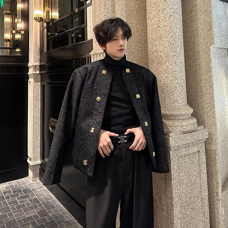 Long Sleeve Button Up Embellished Blazer Product Image