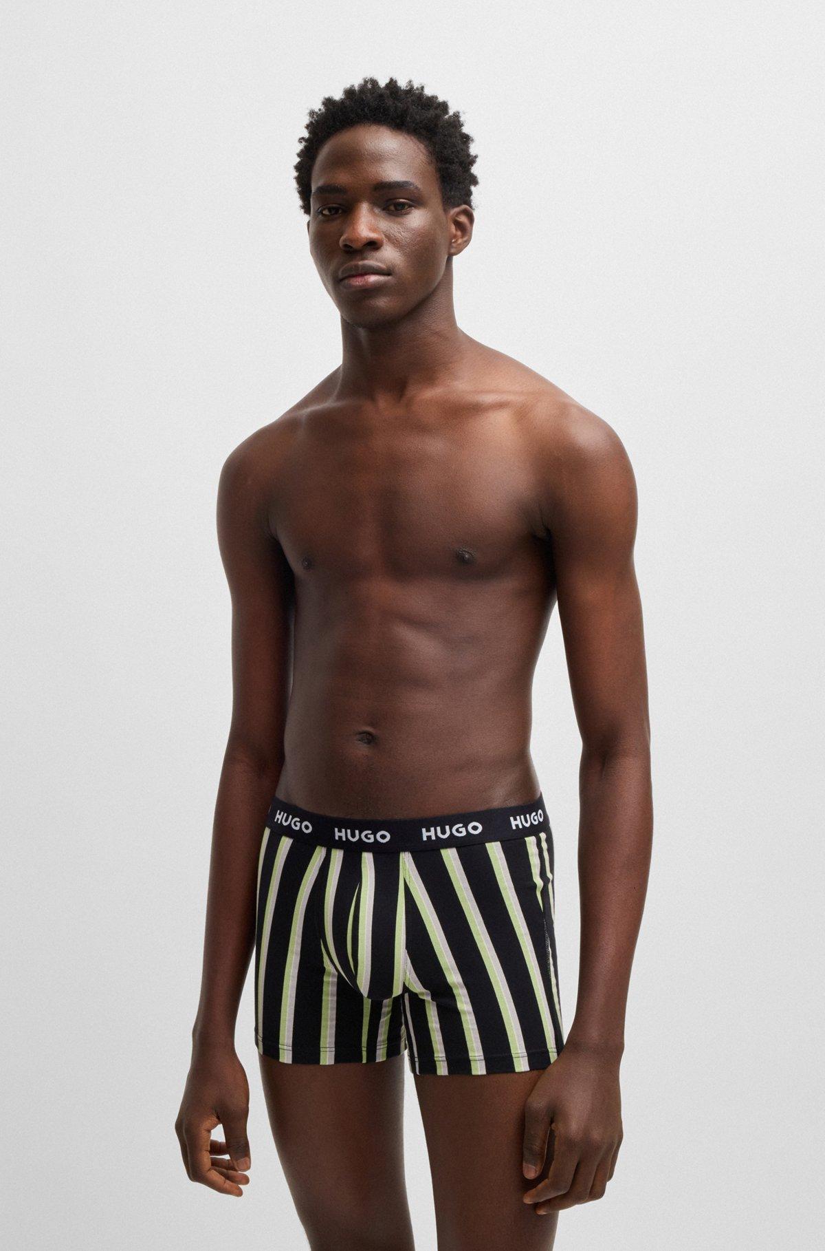 Three-pack of stretch-cotton boxer briefs with logos Product Image
