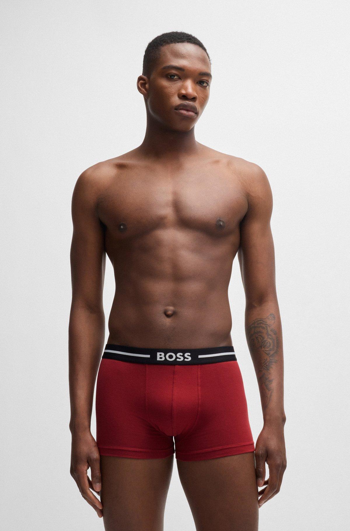 Three-pack of stretch-cotton trunks with logo waistbands Product Image