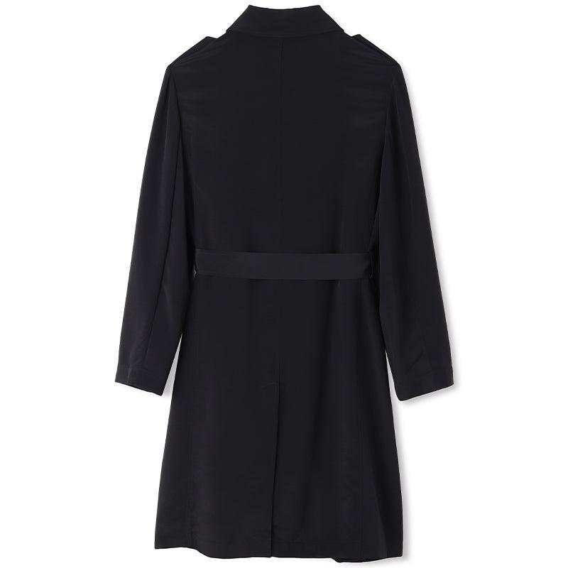 Lapel Mid-Length Women Trench Coat With Belt Product Image