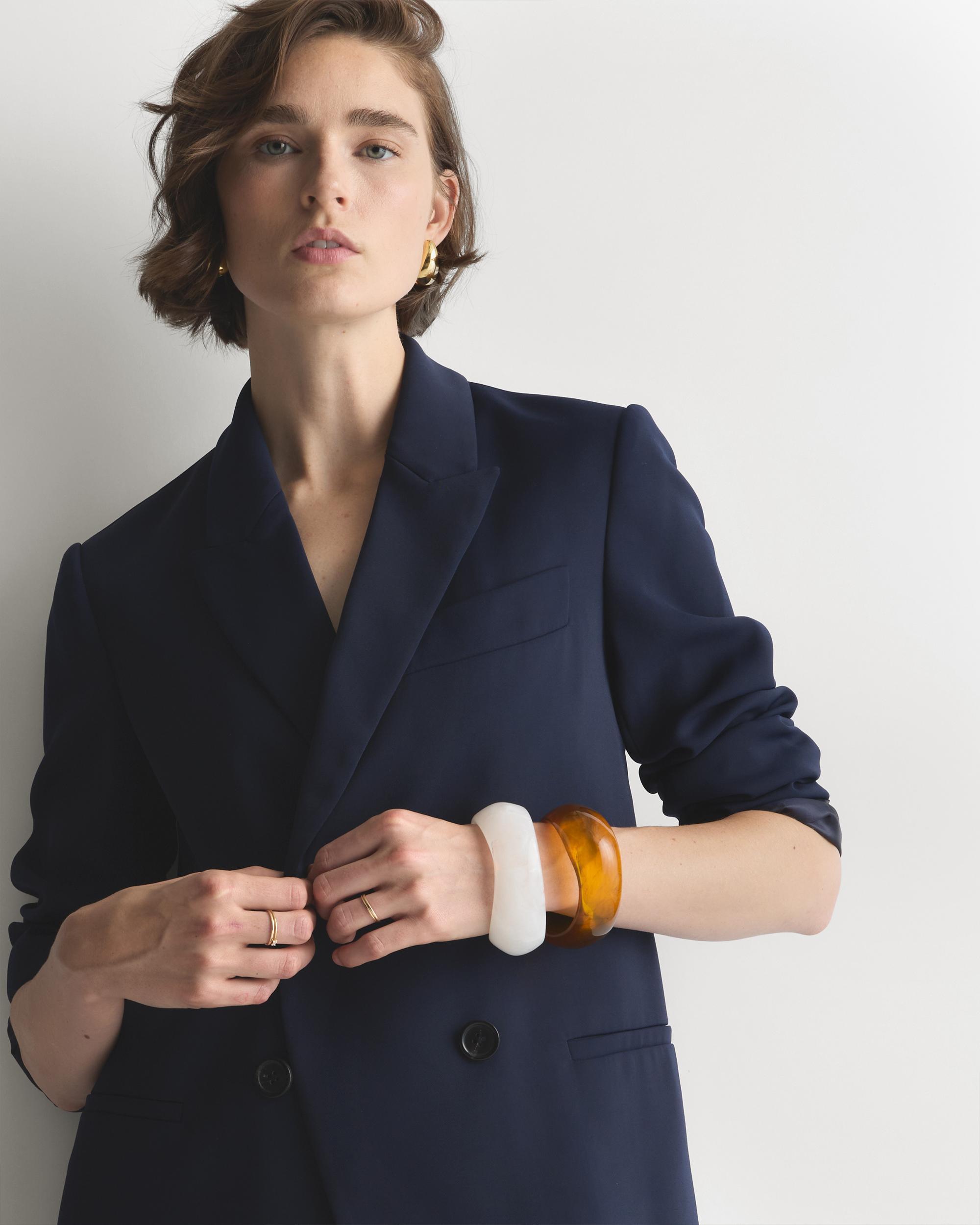 Quince | Women's Stretch Crepe Double-Breasted Blazer Polyester Product Image