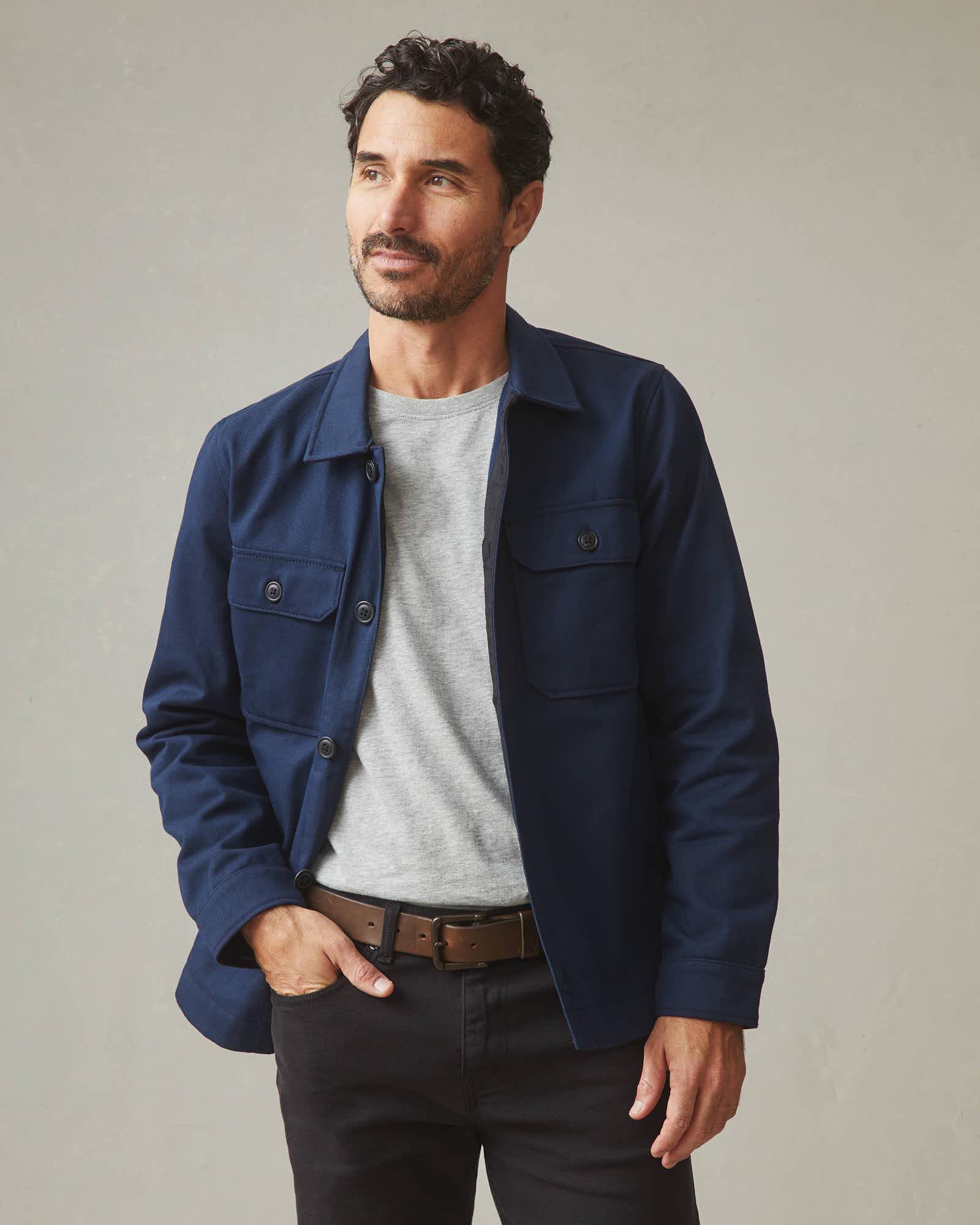 Men's Shirt Jacket - Navy Male Product Image