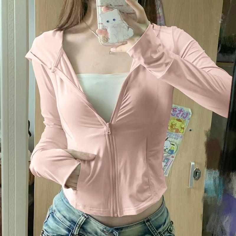 Hooded Zip-Up Sports Jacket Product Image
