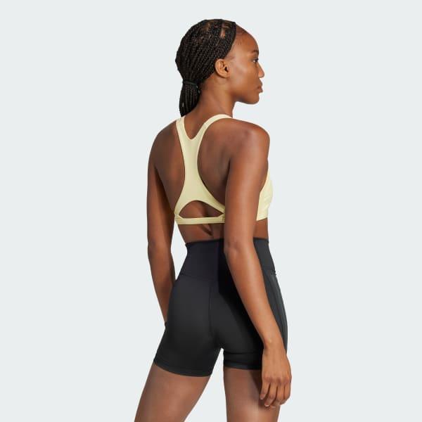 adidas Aeroimpact Luxe Training Light-Support Bra Powder Yellow 2X C-D Womens Product Image