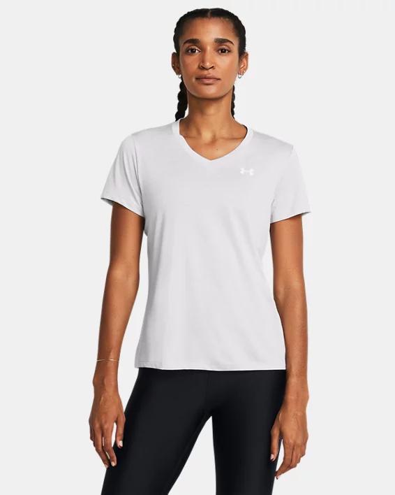 Women's Under Armour Tech™ V-Neck Short Sleeve Tee, Size: Medium, Gray Product Image
