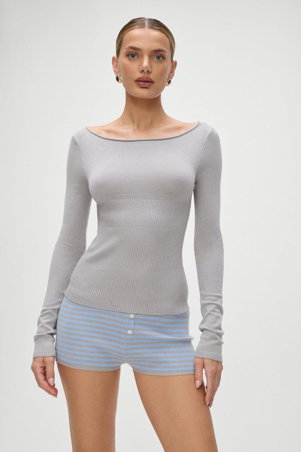 Theo Knit Sweater - Ash Product Image