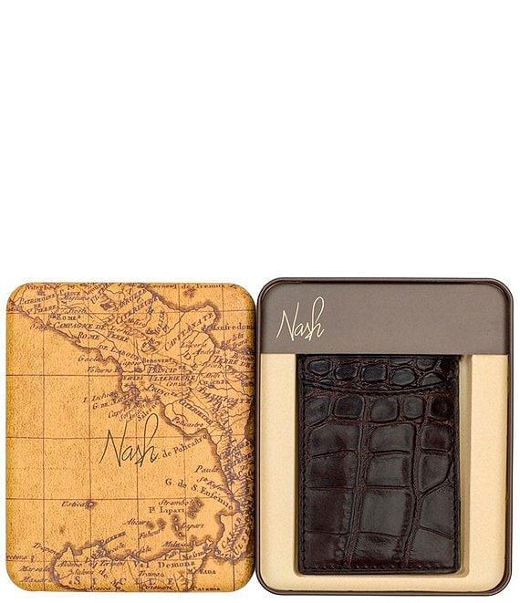 Nash Moderna Faux-Croco Full-Grain Leather Magnetic Money Clip Product Image
