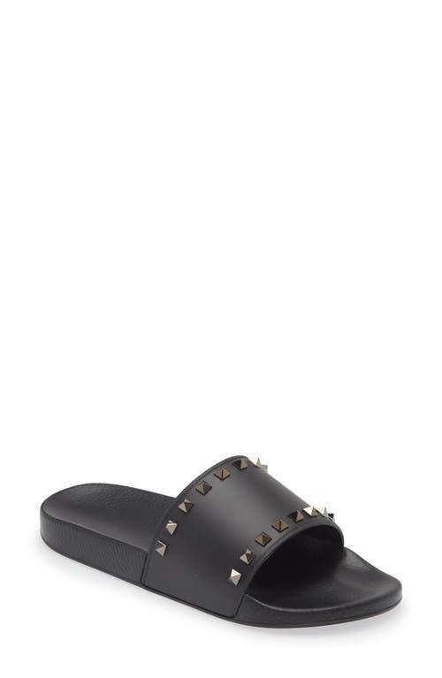 Mens Rockstud Rubber Slider Sandals Product Image