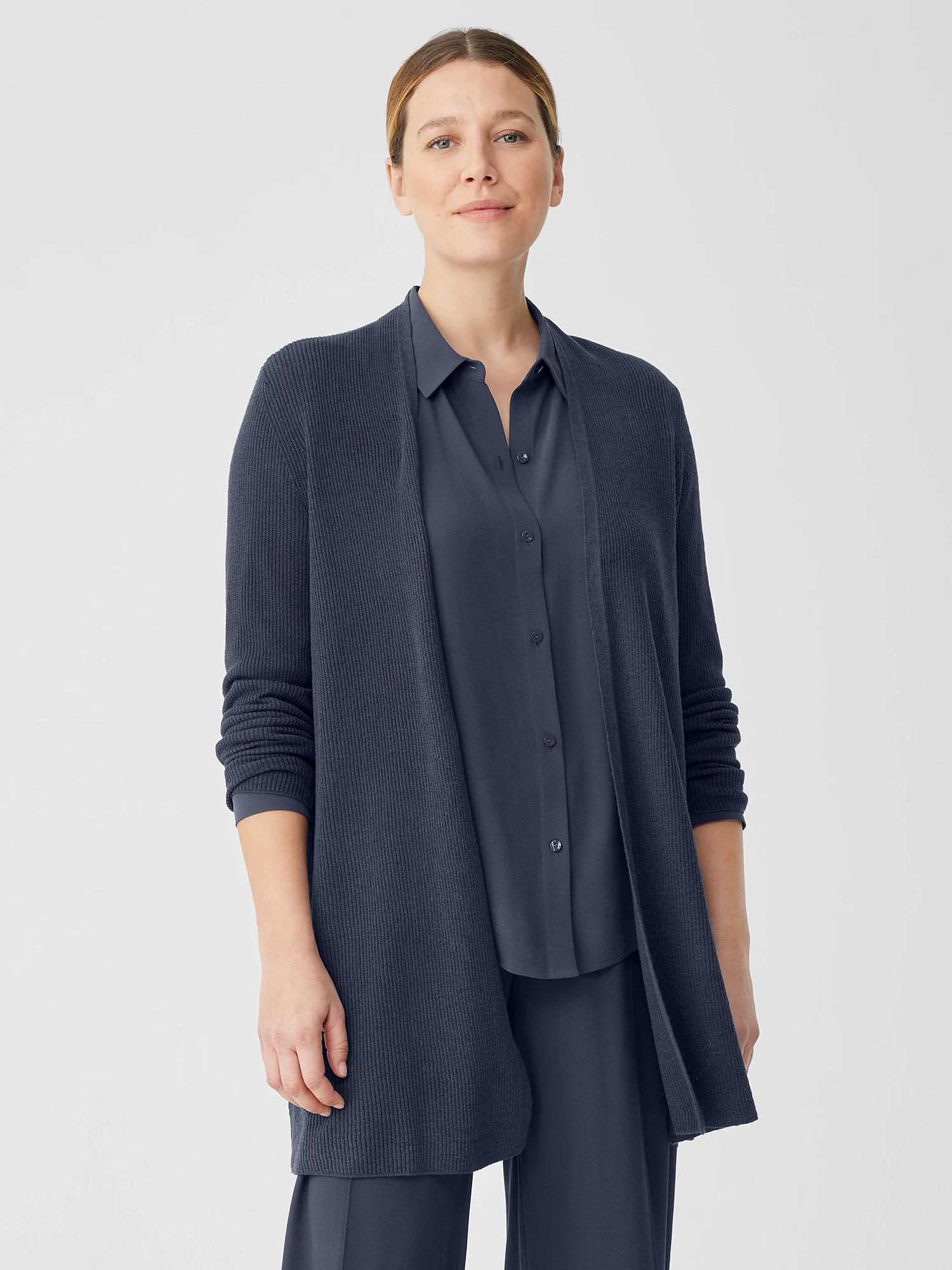 Organic Linen Cotton Airy Tuck Long Cardigan Product Image