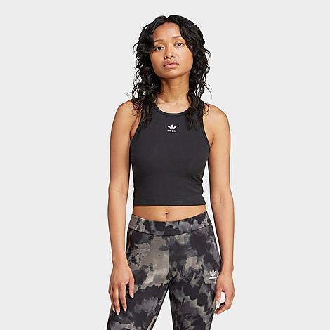adidas Womens Essentials Lifestyle Ribbed Cropped Long-Sleeve T-Shirt Product Image