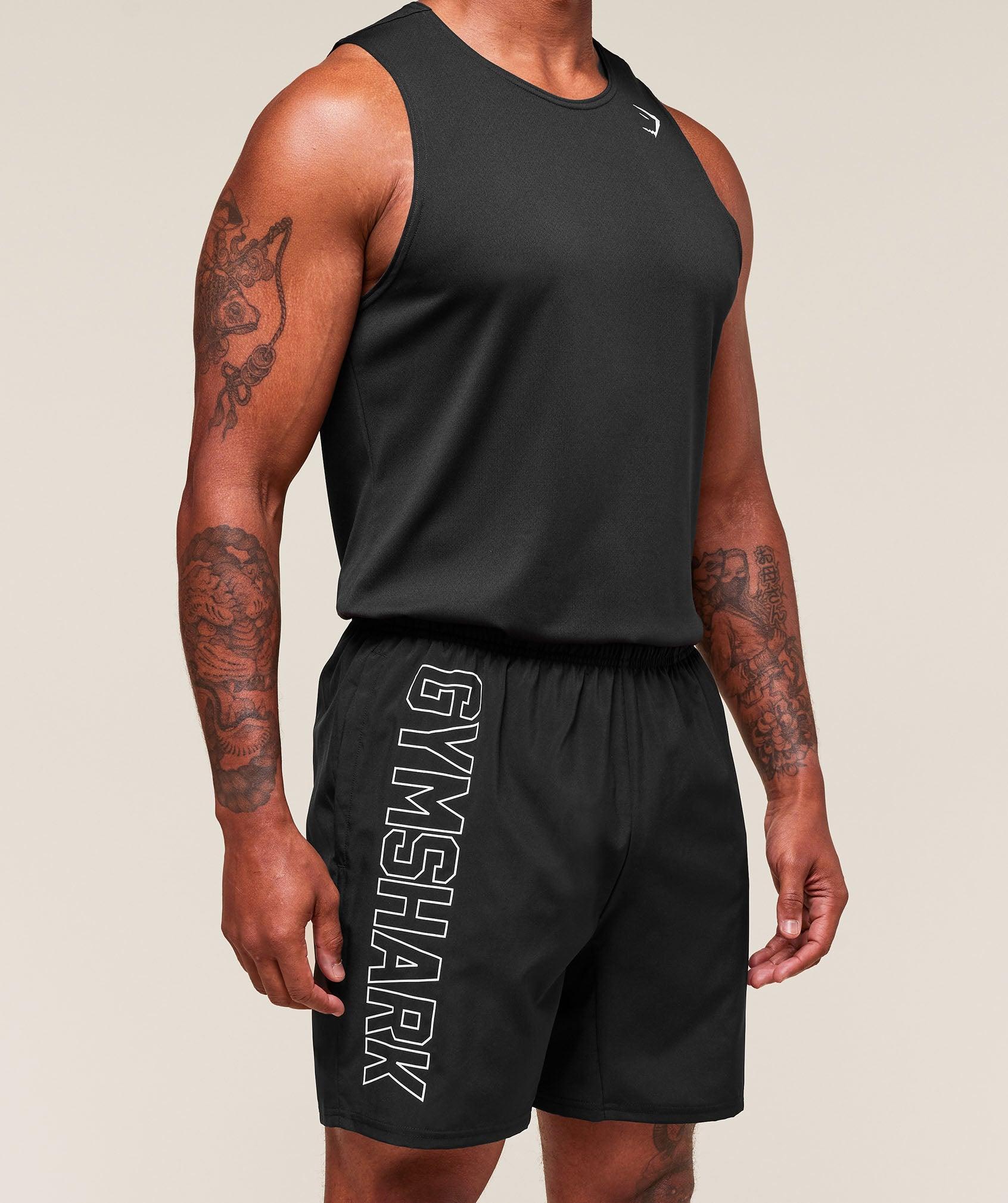 Gymshark Hybrid Athlete 7" Shorts - Black Male Product Image
