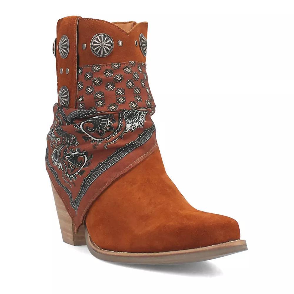 Women's Dingo Bandida Leather Western Ankle Boots, Size: 6.5, Black Product Image