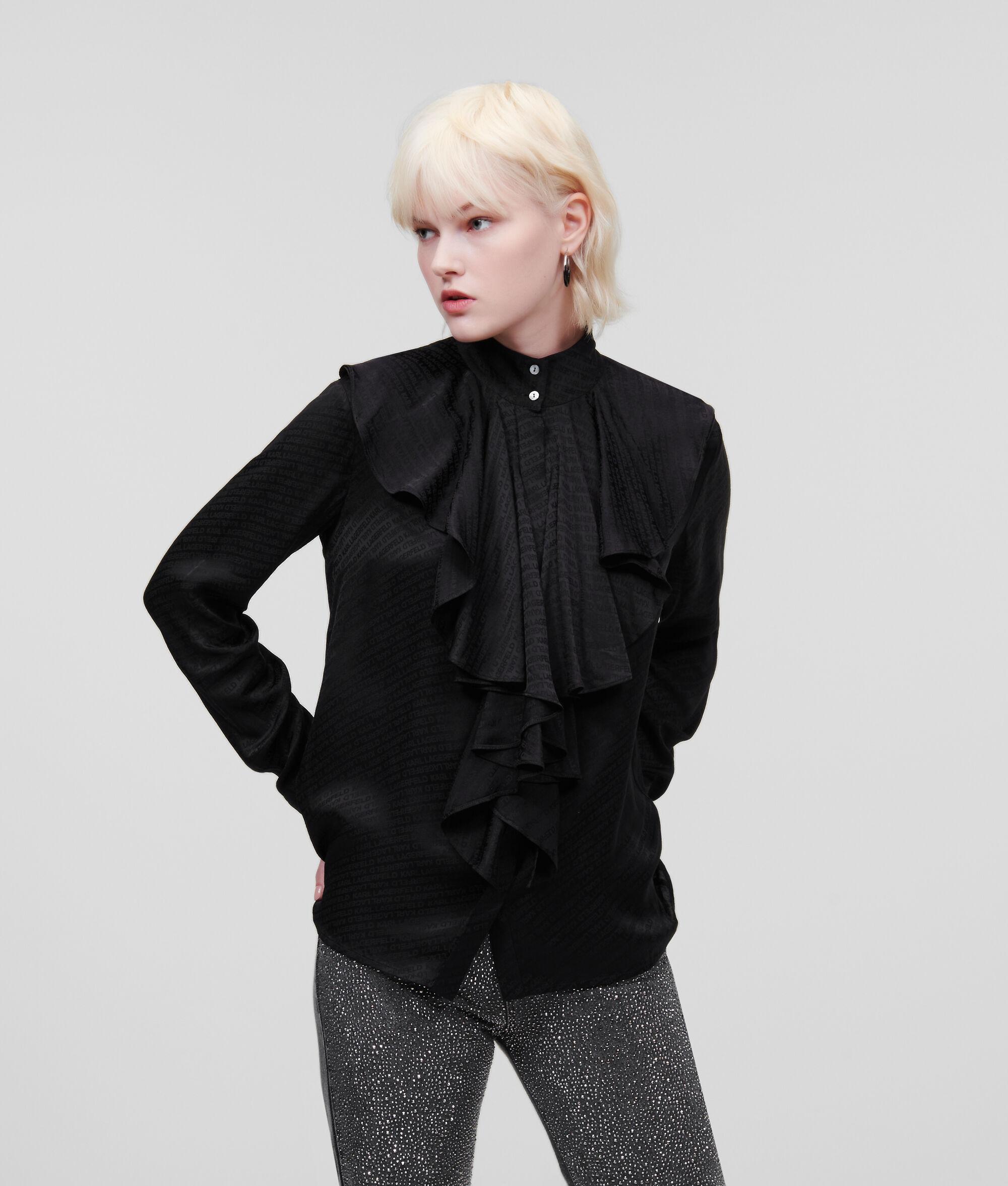 LOGO JACQUARD RUFFLE SHIRT Product Image