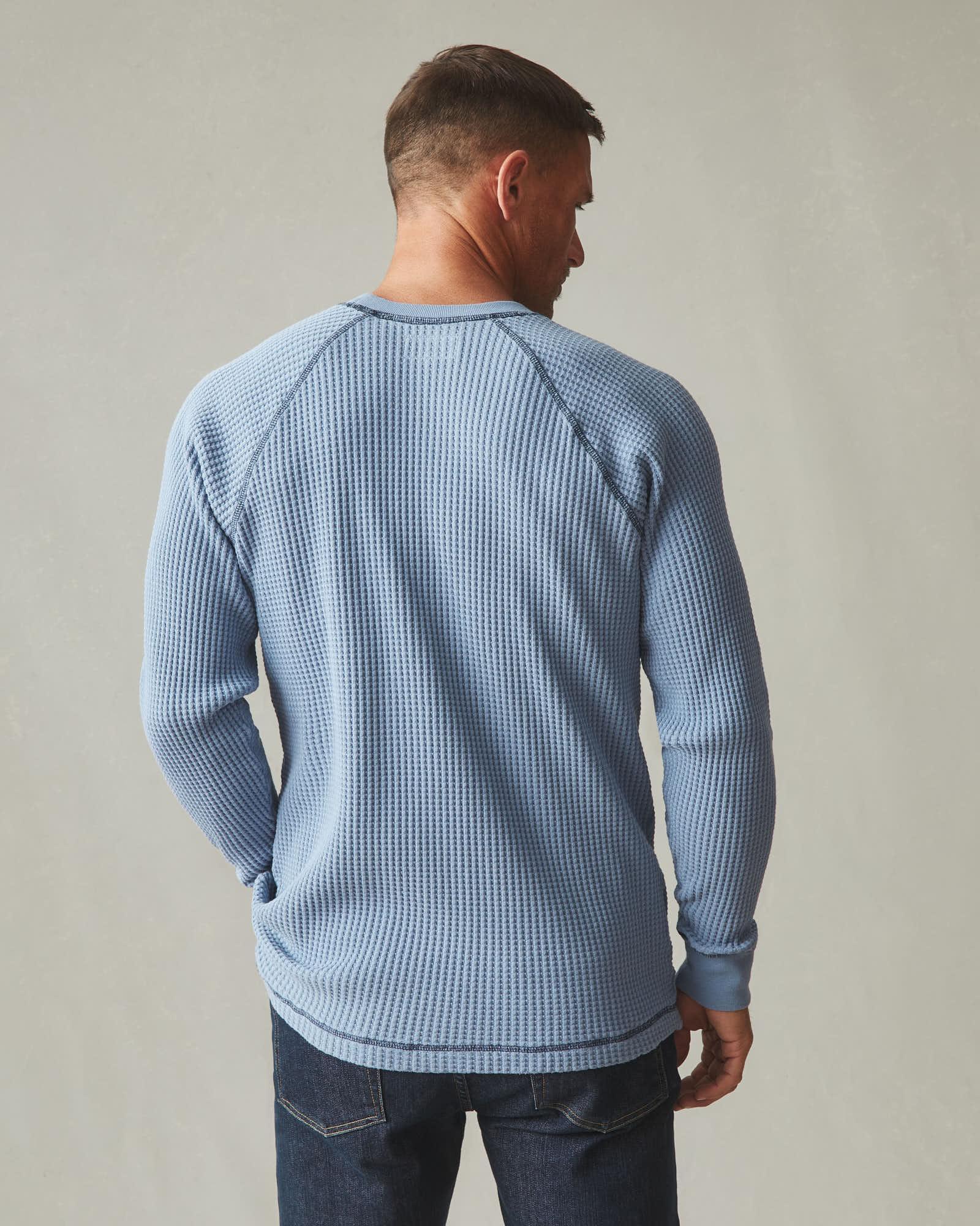 Men's Waffle Crew Long Sleeve - Beach Horizon Male Product Image