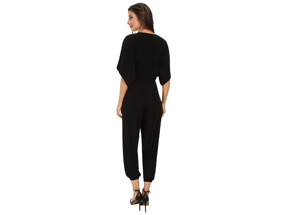 Womens Rectangle Jog Stretch Cape-Sleeve Jumpsuit Product Image
