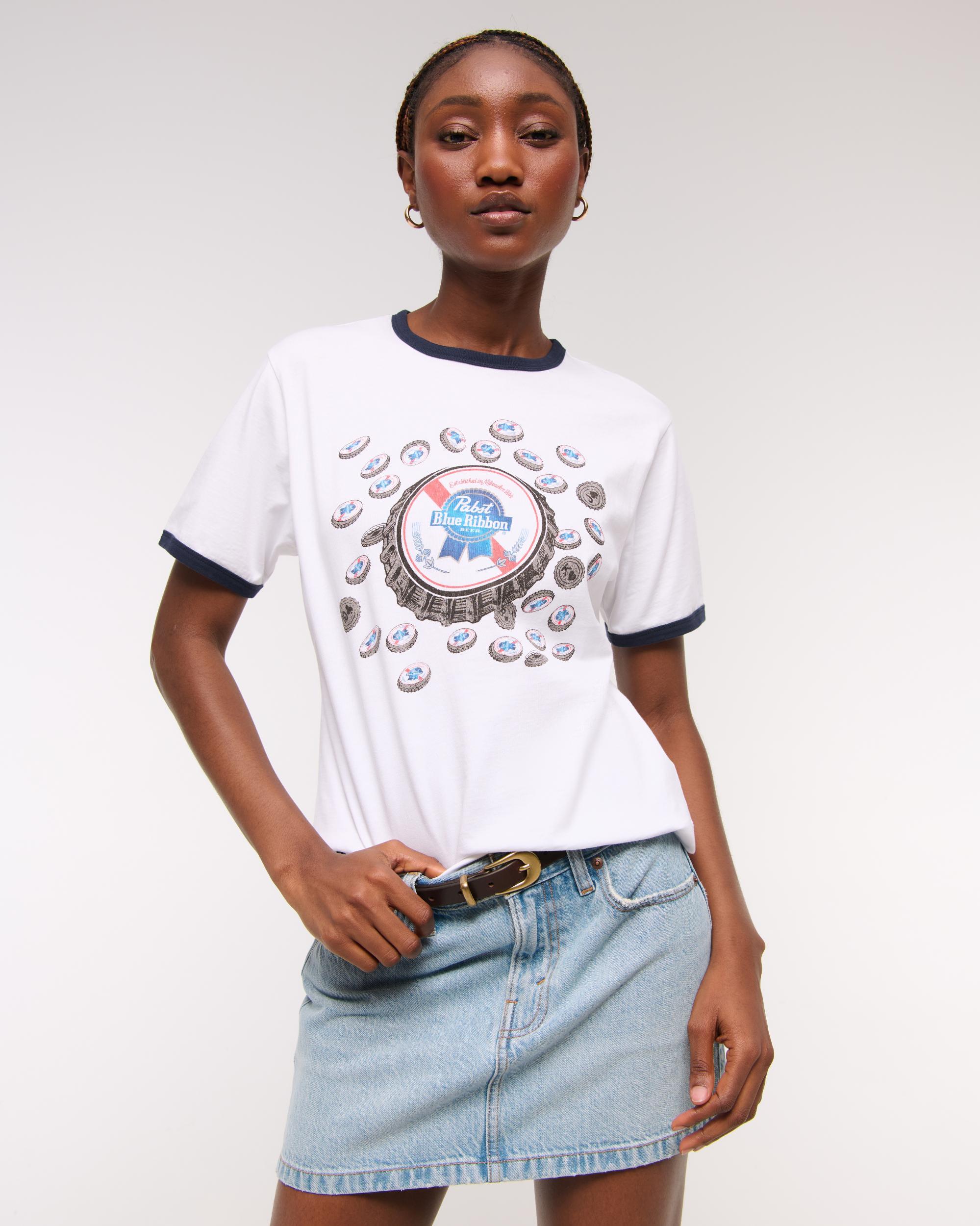 Short-Sleeve Pabst Blue Ribbon Graphic Relaxed Tee Product Image