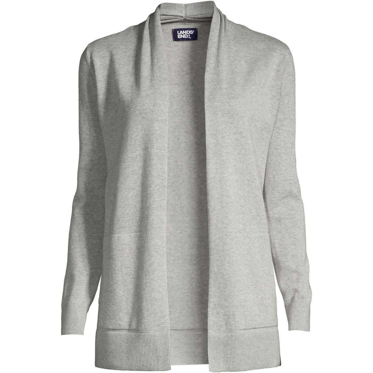Women's Lands' End Open-Front Long Cardigan Sweater, Size: Medium, Radiant Blue Product Image