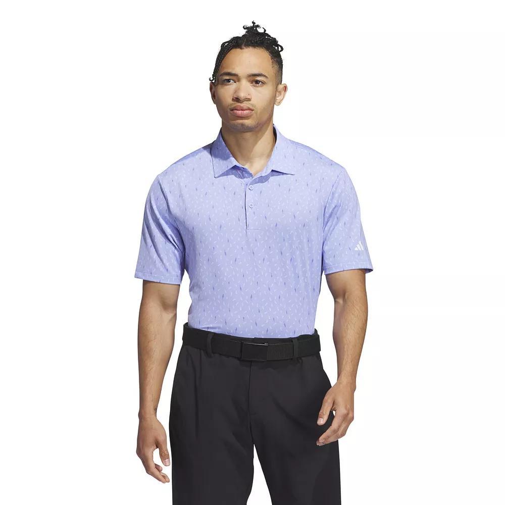 Men's adidas Ultimate365 Allover Print Polo Shirt, Size: Small, Blue Product Image