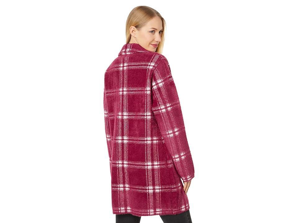 NVLT Eyelash Coatigan (Berry) Women's Clothing Product Image