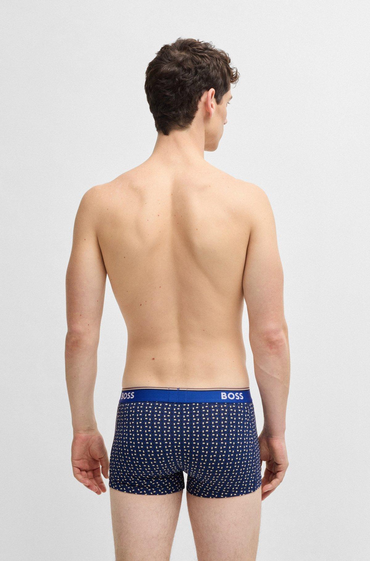 Three-pack of stretch-cotton trunks with logo waistband Product Image