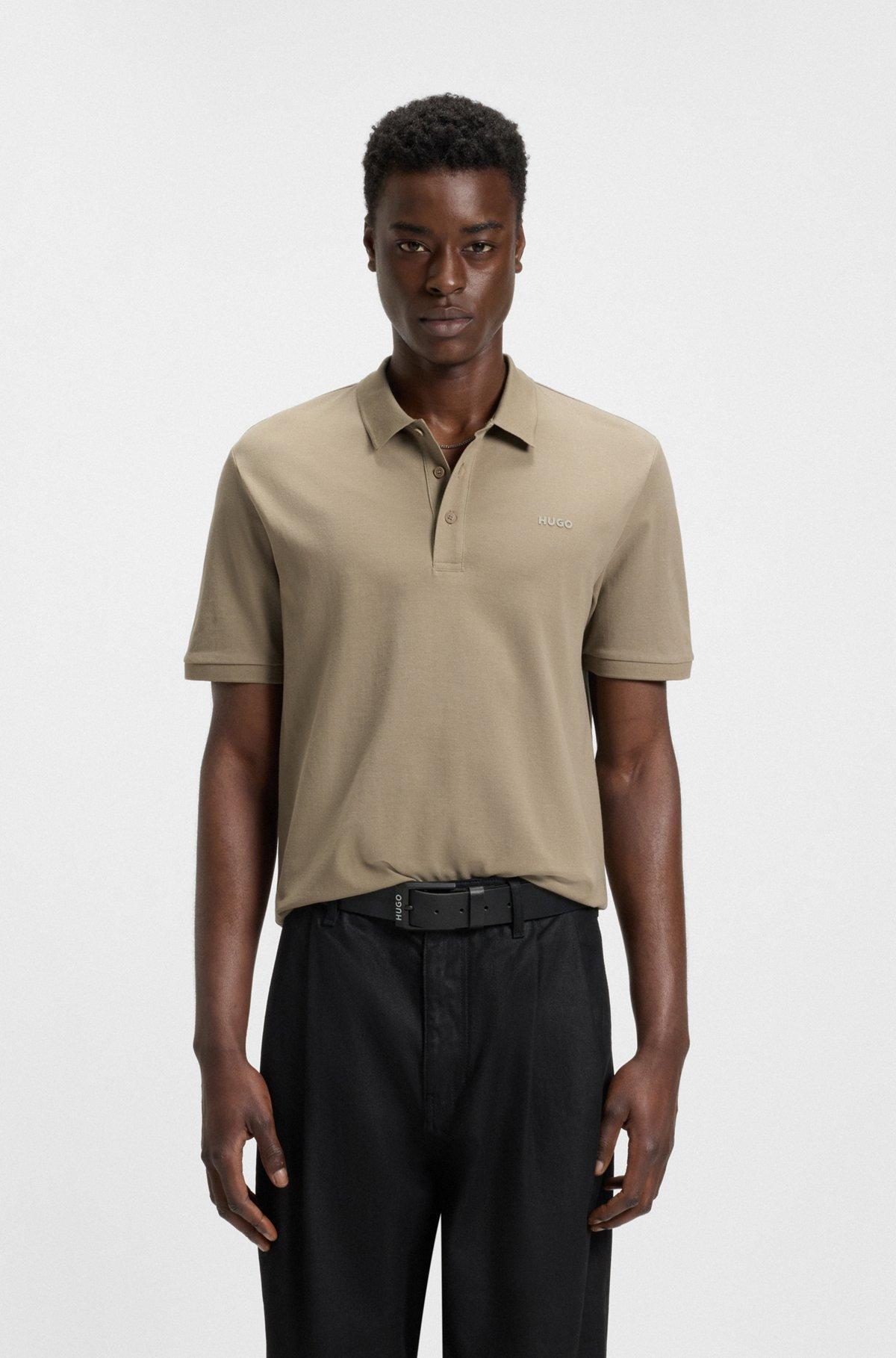 Cotton-piqué polo shirt with logo print Product Image