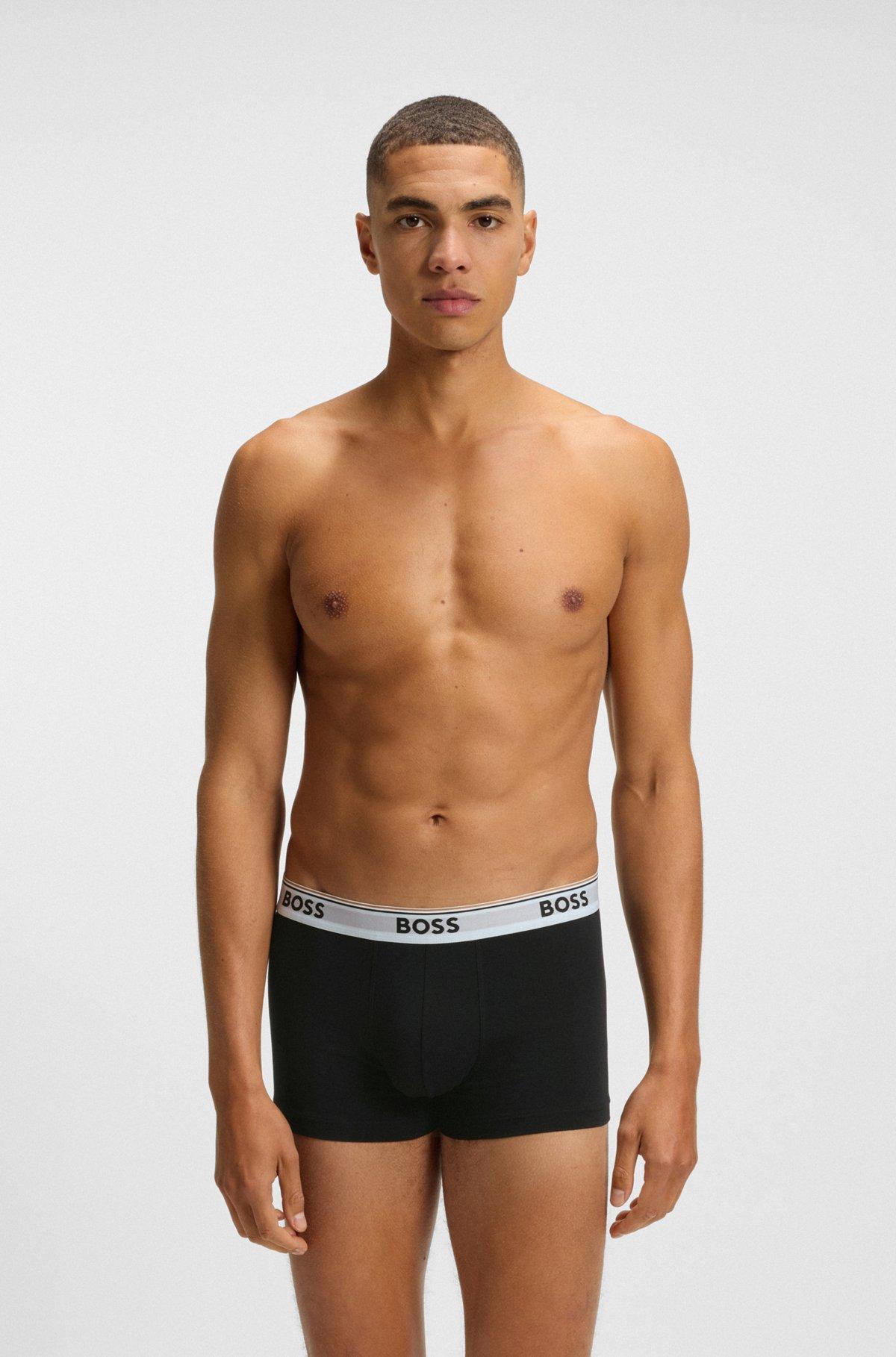 Three-pack of stretch-cotton trunks with logo waistbands Product Image
