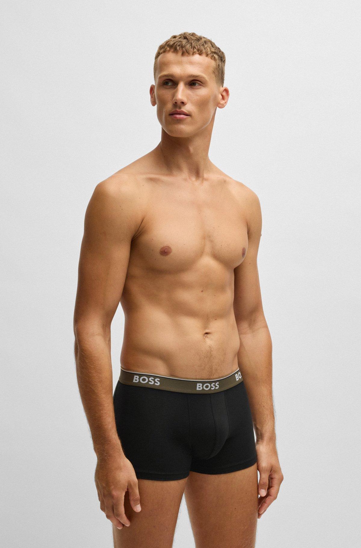 Three-pack of stretch-cotton trunks with logo waistband Product Image