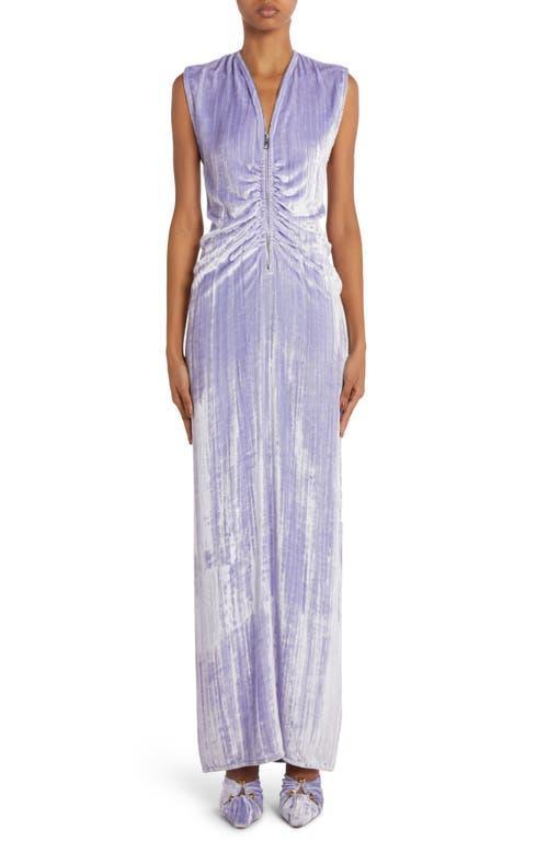 Womens Textured Velvet V-Neck Gown Product Image