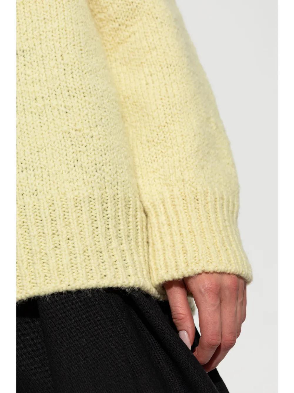 JIL SANDER Knitted Crewneck Jumper In Yellow Product Image