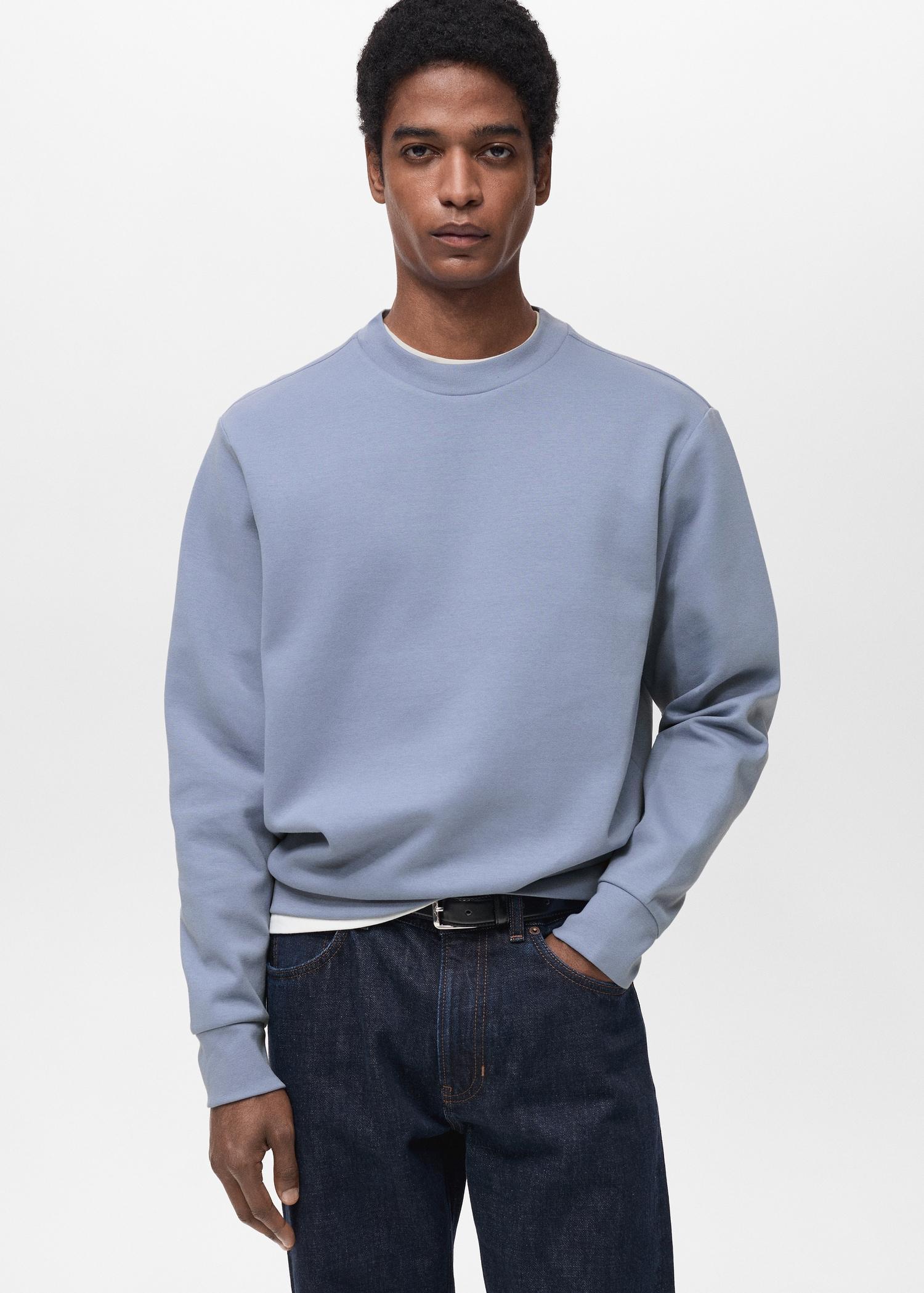 Regular-fit cotton sweatshirt - Men | MANGO USA Product Image