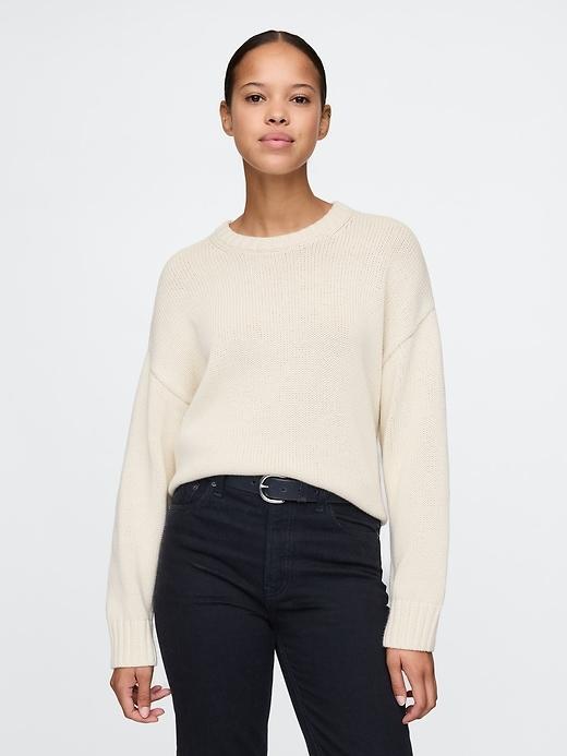 100% Cotton Relaxed Sweater Product Image