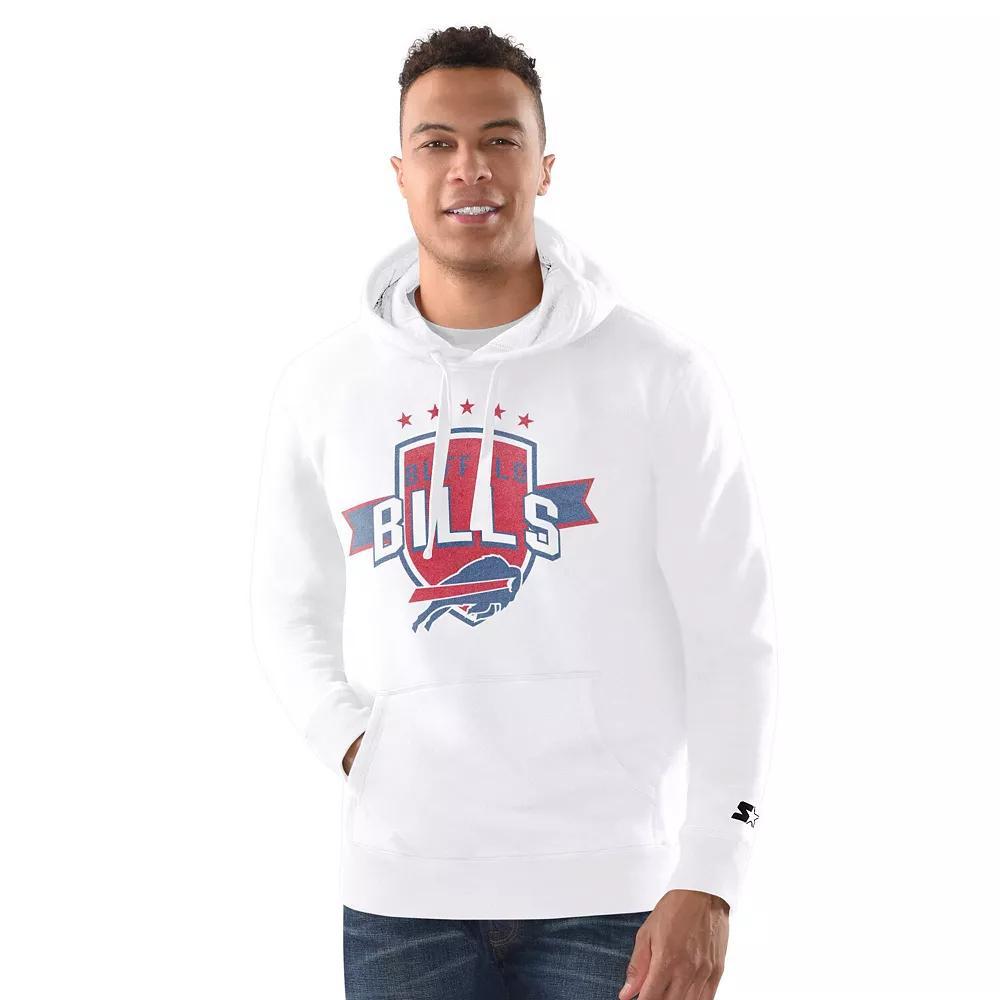 Men's Starter White Buffalo Bills Vintage Pullover Hoodie, Size: Small Product Image