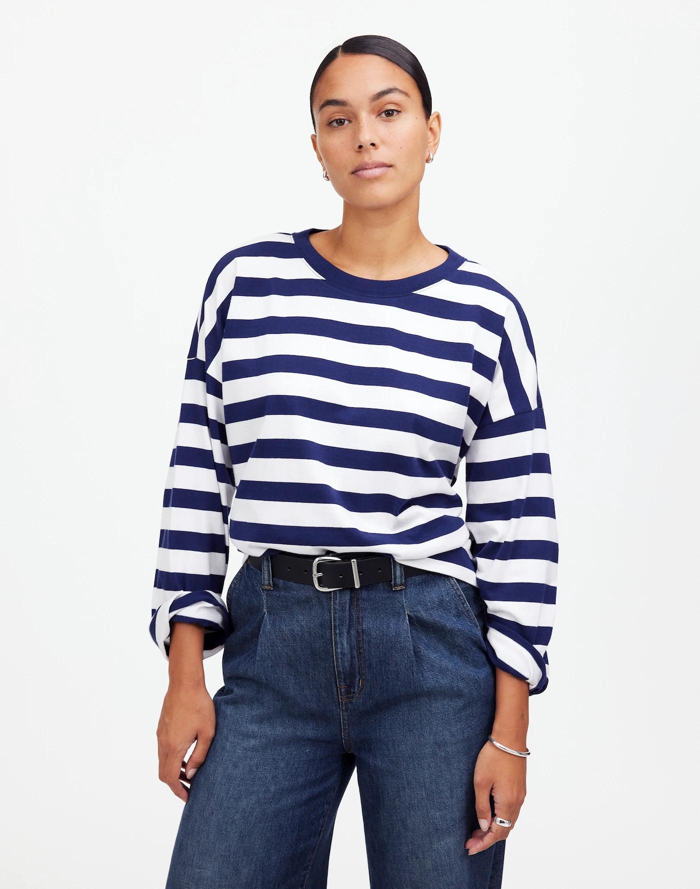 Oversized Long-Sleeve Crewneck Tee Product Image