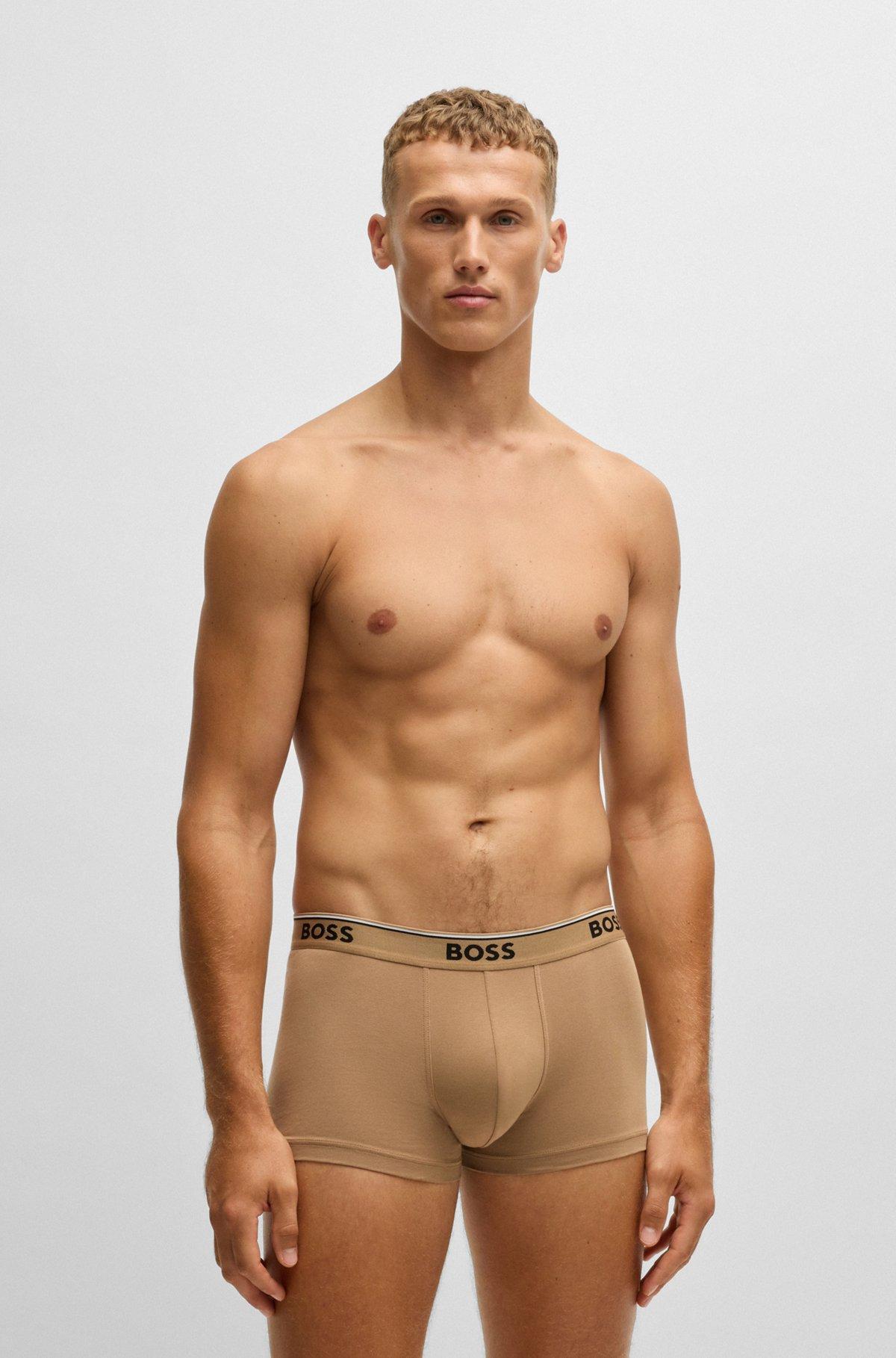 Three-pack of stretch-cotton trunks with logo waistbands Product Image