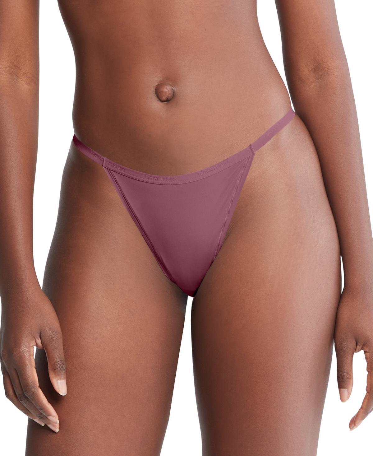 Calvin Klein Women's Ideal Micro String Bikini - Brown - L Product Image